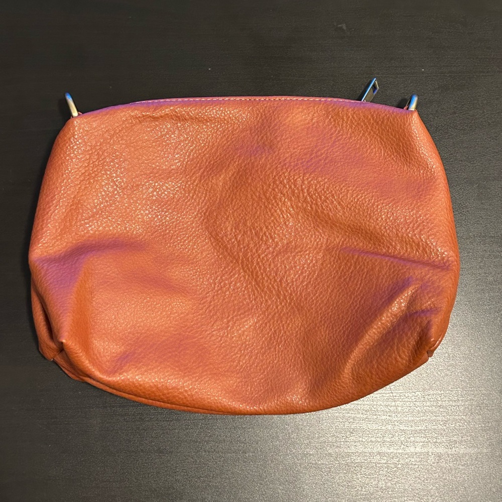 Joy Susan Vibrant Orange Leather Pouch